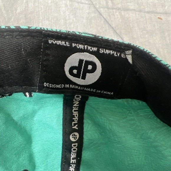 Double Portion Supply Oahu Golf Apparel Hat Hawaii AOP Embroidered Black Denim - Picture 6 of 8